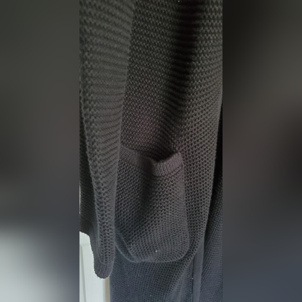 Pact Long Black Cardigan Size Small/Medium - Picture 3 of 5